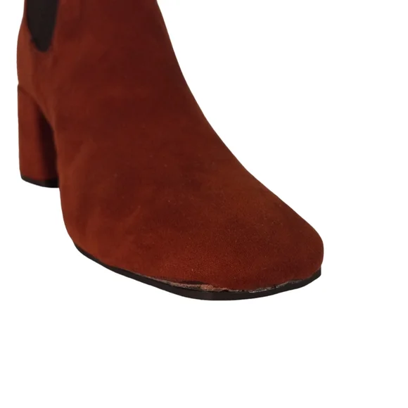NWT | New Look Women's Square Toe Block Heel Faux Suede Ankle Boots | UK 9/US 11 - Picture 8 of 10
